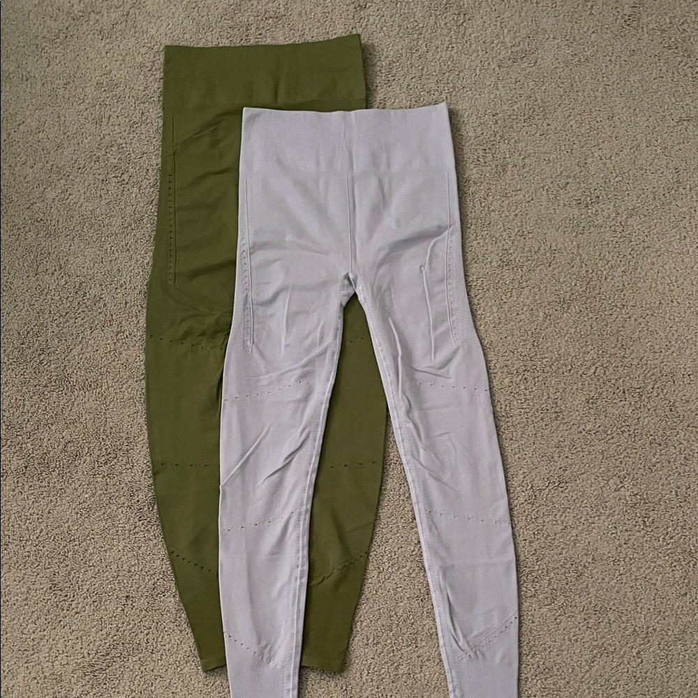 Anthropologie Olive and Lavender Leggings